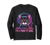 Soy una chica de pata linda dj de gato amante de la música Manga Larga