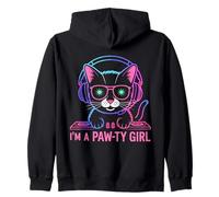 Soy una chica de pata linda dj de gato amante de la música Sudadera con Capucha