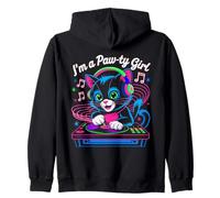 Soy una chica de pata linda dj de gato amante de la música Sudadera con Capucha