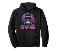 Soy una chica de pata linda dj de gato amante de la música Sudadera con Capucha
