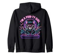 Soy una chica de pata linda dj de gato amante de la música Sudadera con Capucha
