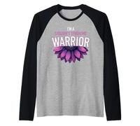 Soy una Flor de Conciencia púrpura del Guerrero del síndrome de Sjögren Camiseta Manga Raglan