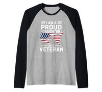 Soy una hija orgullosa de un veterano día de veteranos Camiseta Manga Raglan