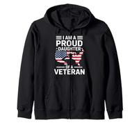 Soy una hija orgullosa de un veterano día de veteranos Sudadera con Capucha