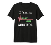 Soy una línea Plana Survivor Near Death Experience - Paro cardíaco Camiseta Premium