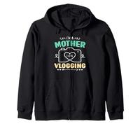 Soy una madre Me encanta vlogging Creador de contenido en redes sociales Sudadera con Capucha