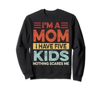 Soy una mamá tengo cinco hijos para mujeres madre divertida mamá retro Sudadera