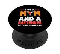 Soy una mamá y un Camarero Nada me Asusta PopSockets PopGrip Adhesivo