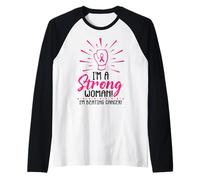 Soy una Mujer Fuerte Estoy superando la Conciencia sobre el cáncer de Mama Rosa Camiseta Manga Raglan