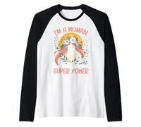 Soy una Mujer Que es mi súper Poder Camiseta Manga Raglan