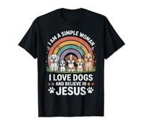 Soy una Mujer Sencilla Amo a los Perros y Creo en Jesús Camiseta