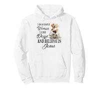 Soy una Mujer Sencilla Me Gustan los Perros y Creo en Jesús Sudadera con Capucha