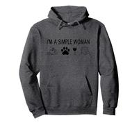Soy una Mujer Simple Humor sarcástico Café Perros Libros de Vino Sudadera con Capucha
