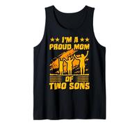 Soy una orgullosa Mamá de dos Hijos Día de la Madre Familia Amor Mujeres Camiseta sin Mangas