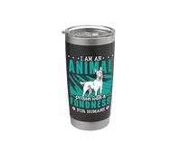 Soy una persona animal con amor Foster Adoptar el bienestar animal Vaso térmico de acero inoxidable de doble pared