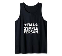 Soy una Persona Simple Gracioso Diciendo Psicología Café Camiseta sin Mangas
