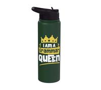 Soy una Reina Gramática Profesor de Inglés Divertido Stainless Steel Insulated Water Bottle