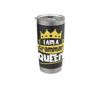 Soy una Reina Gramática Profesor de Inglés Divertido Vaso térmico de acero inoxidable de doble pared