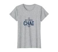 Soy Yisrael Chai IDF Apoyo Regalo del Orgullo Judío Camiseta, Mujer, Gris Jaspeado, M