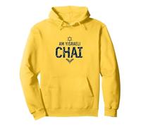 Soy Yisrael Chai IDF Apoyo Regalo del Orgullo Judío Sudadera con Capucha, Unisex para Adultos, Limón, XL