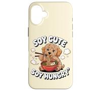 Soya Cute Soy Hungry Kawaii Ramen Cockapoo Dog Noodles Pun Carcasa para iPhone 16 Plus