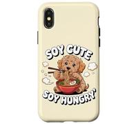 Soya Cute Soy Hungry Kawaii Ramen Cockapoo Dog Noodles Pun Carcasa para iPhone X/XS