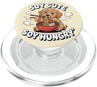 Soya Cute Soy Hungry Kawaii Ramen Cockapoo Dog Noodles Pun PopSockets PopGrip para MagSafe