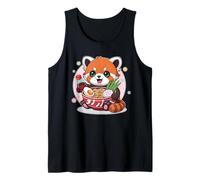 Soya Cute Soy Hungry Kawaii Ramen Rojo Panda Fideos Juego de palabras Camiseta sin Mangas