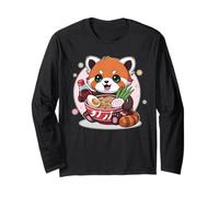 Soya Cute Soy Hungry Kawaii Ramen Rojo Panda Fideos Juego de palabras Manga Larga
