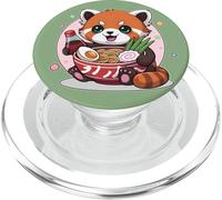 Soya Cute Soy Hungry Kawaii Ramen Rojo Panda Fideos Juego de palabras PopSockets PopGrip para MagSafe