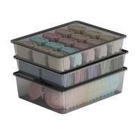 SOYDAN 3 Pcs Socks Bra Underwear Organizer for Closet,Clear Plastic Storage Box ,Stackable Closet Organizer and Storage Drawer for Clothing, Baby Clothes, Bra, Ties, Scar