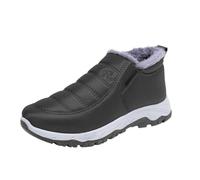 SOYDAN Botas de nieve hasta el tobillo, botas de invierno cálidas antideslizantes | Botas de nieve forradas de piel, botines de mediana edad y mayores, botines de invierno para parejas, mujeres y