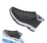 SOYDAN Botas de nieve hasta el tobillo, botas de invierno cálidas antideslizantes | Botas de nieve forradas de piel, botines de mediana edad y mayores, botines de invierno para parejas, mujeres y