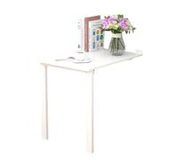 SOYDAN Mesa de Comedor Plegable de Pared, Escritorio Flotante Plegable for Espacios pequeños, Mesa de Madera Maciza con Patas for Cocina y Sala de Estar, Color Blanco.(90 * 60 * 74cm)