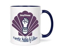SoyDiosa Taza para Mujer Fuerte, Sabia & Libre - Taza con Mensaje de Amor Propio y Empoderamiento - Regalo Original con Significado - Cerámica 360 ml