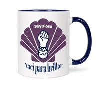 SoyDiosa Taza para Mujer “Nací para Brillar” - Taza con Mensaje de Amor Propio y Empoderamiento - Regalo Original con Significado - Cerámica 360 ml