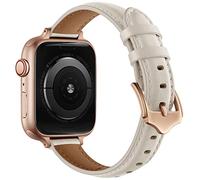 Soyeacrg Compatible con Apple Watch Band de 49 mm, 45 mm, 44 mm, 42 mm, 41 mm, 40 mm, 38 mm, correa de piel auténtica delgada y elegante para iWatch Series 9, 8, 7, 6, 5, 4, 3, 2, 1, SE Ultra 1 2,
