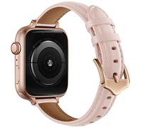 Soyeacrg Compatible con Apple Watch Band de 49 mm, 45 mm, 44 mm, 42 mm, 41 mm, 40 mm, 38 mm, correa de piel auténtica delgada y elegante para iWatch Series 9, 8, 7, 6, 5, 4, 3, 2, 1, SE Ultra 1 2,