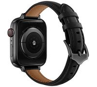Soyeacrg Compatible con Apple Watch Band de 49 mm, 45 mm, 44 mm, 42 mm, 41 mm, 40 mm, 38 mm, correa de piel auténtica delgada y elegante para iWatch Series 9, 8, 7, 6, 5, 4, 3, 2, 1, SE Ultra 1 2,