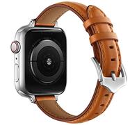 Soyeacrg Compatible con Apple Watch Band de 49 mm, 45 mm, 44 mm, 42 mm, 41 mm, 40 mm, 38 mm, correa de piel auténtica delgada y elegante para iWatch Series 9, 8, 7, 6, 5, 4, 3, 2, 1, SE Ultra 1 2,