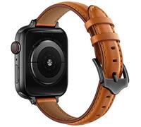 Soyeacrg Compatible con Apple Watch Band de 49 mm, 45 mm, 44 mm, 42 mm, 41 mm, 40 mm, 38 mm, correa de piel auténtica delgada y elegante para iWatch Series 9 8 7 6 5 4 3 2 1 SE Ultra 1 2, 38/40/41mm