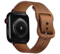 Soyeacrg Compatible con Apple Watch Band de 49 mm, 45 mm, 44 mm, 42 mm, 41 mm, 40 mm, 38 mm, correa de repuesto de piel auténtica para iWatch Series 9, 8, 7, 6, 5, 4, 3, 2, 1, SE Ultra 1 2, marrón 1,