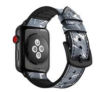 Soyeacrg Compatible con Apple Watch Band de 49 mm, 45 mm, 44 mm, 42 mm, 41 mm, 40 mm, 38 mm, correa híbrida de goma de piel auténtica a prueba de sudor para iWatch Series SE 9 8 7 6 5 4 3 2 1 Ultra 1