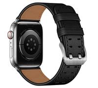 Soyeacrg Compatible con Apple Watch Correa 49 mm 45 mm 44 mm 42 mm 41 mm 40 mm 38 mm, correa de cuero genuino de repuesto para iWatch Ultra 2 1 Series 9 8 7 6 5 4 3 2 1 SE,Black 2,38/40/41mm