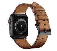 Soyeacrg Compatible con Apple Watch Correa 49mm 45mm 44mm 42mm 41mm 40mm 38mm, Correa de Cuero Genuino de Grano Superior para iWatch Series 9 8 SE 7 6 5 4 3 2 1 Ultra 2 1,Brown 1,42/44/45/49mm