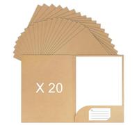 SOYIRI 20 Piezas Carpetas Carton, Carpetas de Papel Kraft A4, Subcarpetas Cartulina para Escuela Hogar Oficina