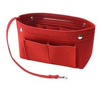 Soyizom Bolso de Mano en Fieltro Bolso de Mano Organizador en Bolso con Llavero para Speedy Neverfull, 8 Colores(Rojo, pequeño)
