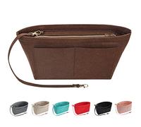 Soyizom Organizador de Bolsos de Fieltro Organizador de Bolsos de Fieltro Insertar organizadores de Bolsos Bolso de Mano de Bolsillos múltiples para Mujeres(Café,X-Large)