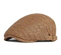 SOYNIA Boinas Sombreros Gorra De Boina Sombrero De Boina De Paja Transpirable Gorra Plana Ajustable para Hombre Mujer Boinas De Artista Vintage para Hombres Y Mujeres 55-60 Cmcafé Ajustable
