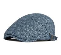 SOYNIA Boinas Sombreros Gorra De Boina Sombrero De Boina De Paja Transpirable Hombre Mujer Gorra Plana Ajustable Sombrero De Artista Vintage Boinas para Hombres Y Mujeres 55-60 Cmajustable Grisazul